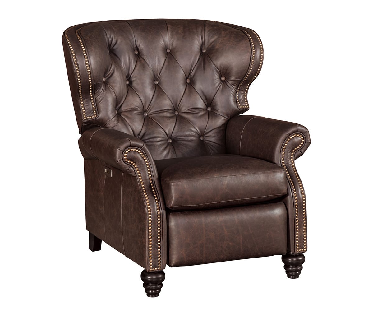 The Beckham Recliner, Dark Brown Leather