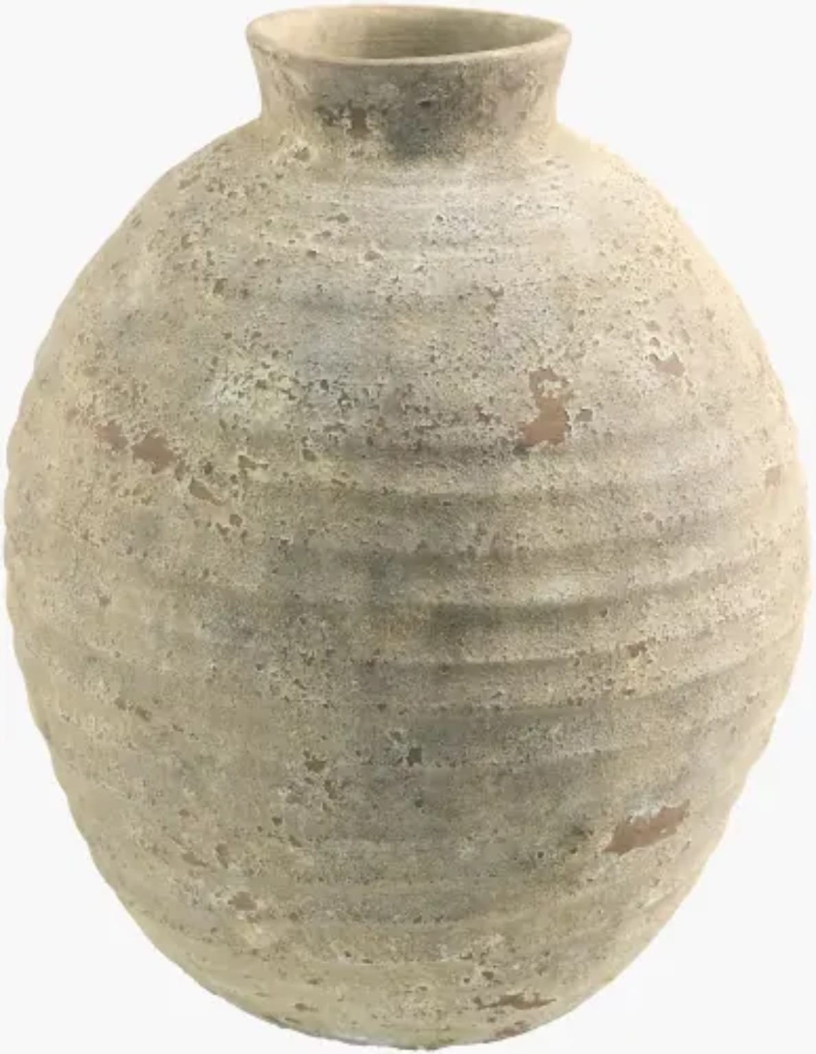 Ribbed Terracotta Jar