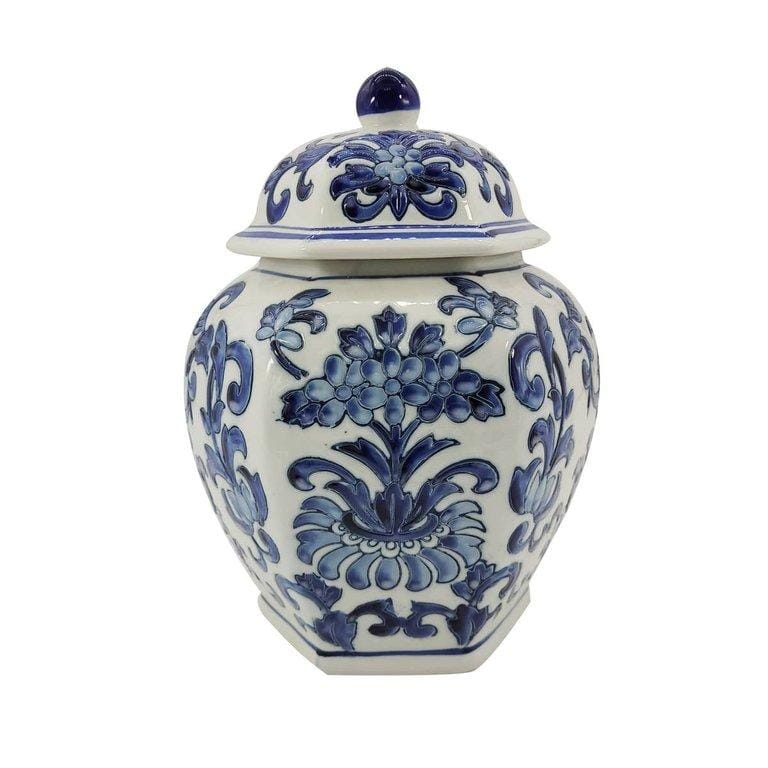 Blue & White Chinoiserie Ginger Jar, 12" — additional view