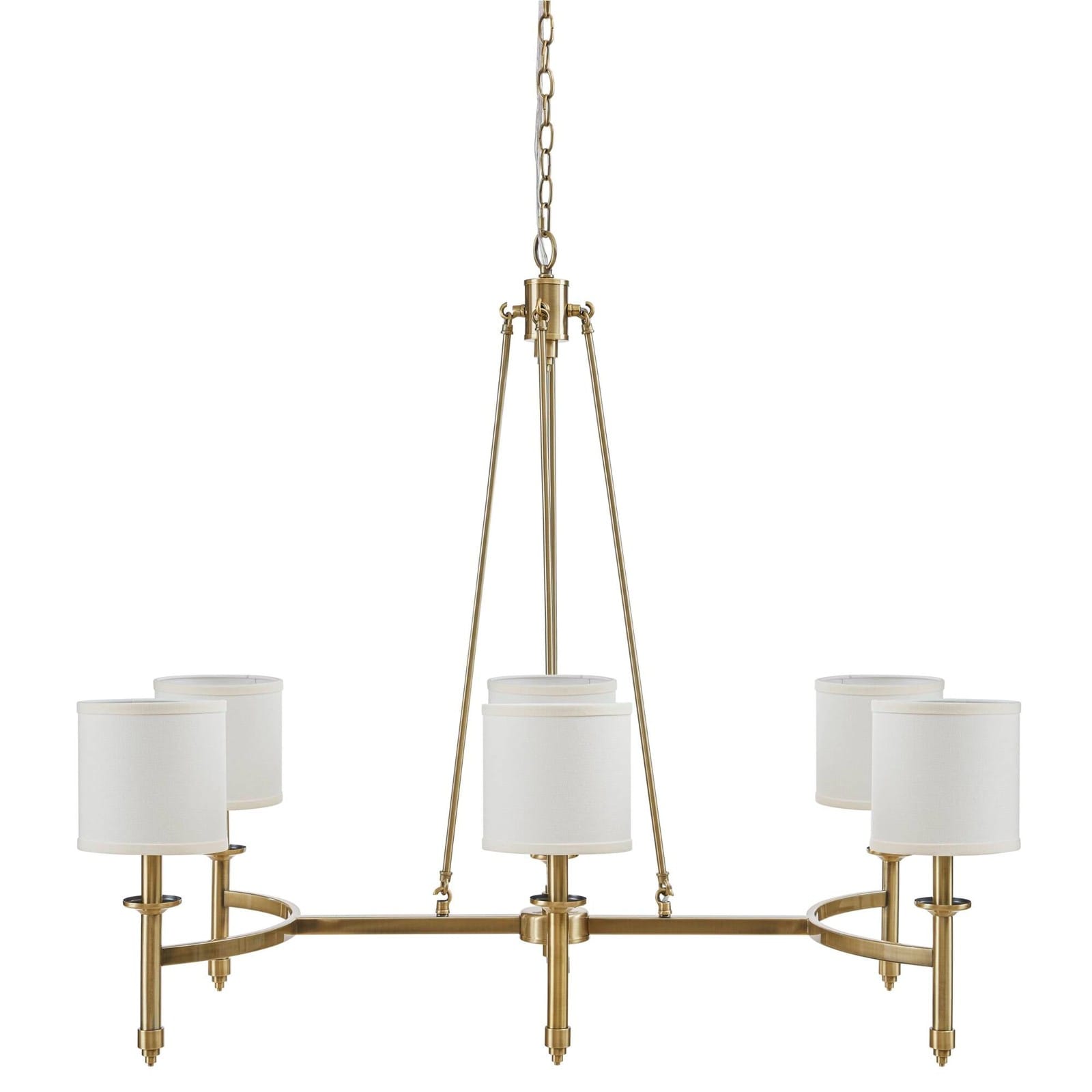 Elegenza 6-Light Shaded Chandelier, Antique Gold