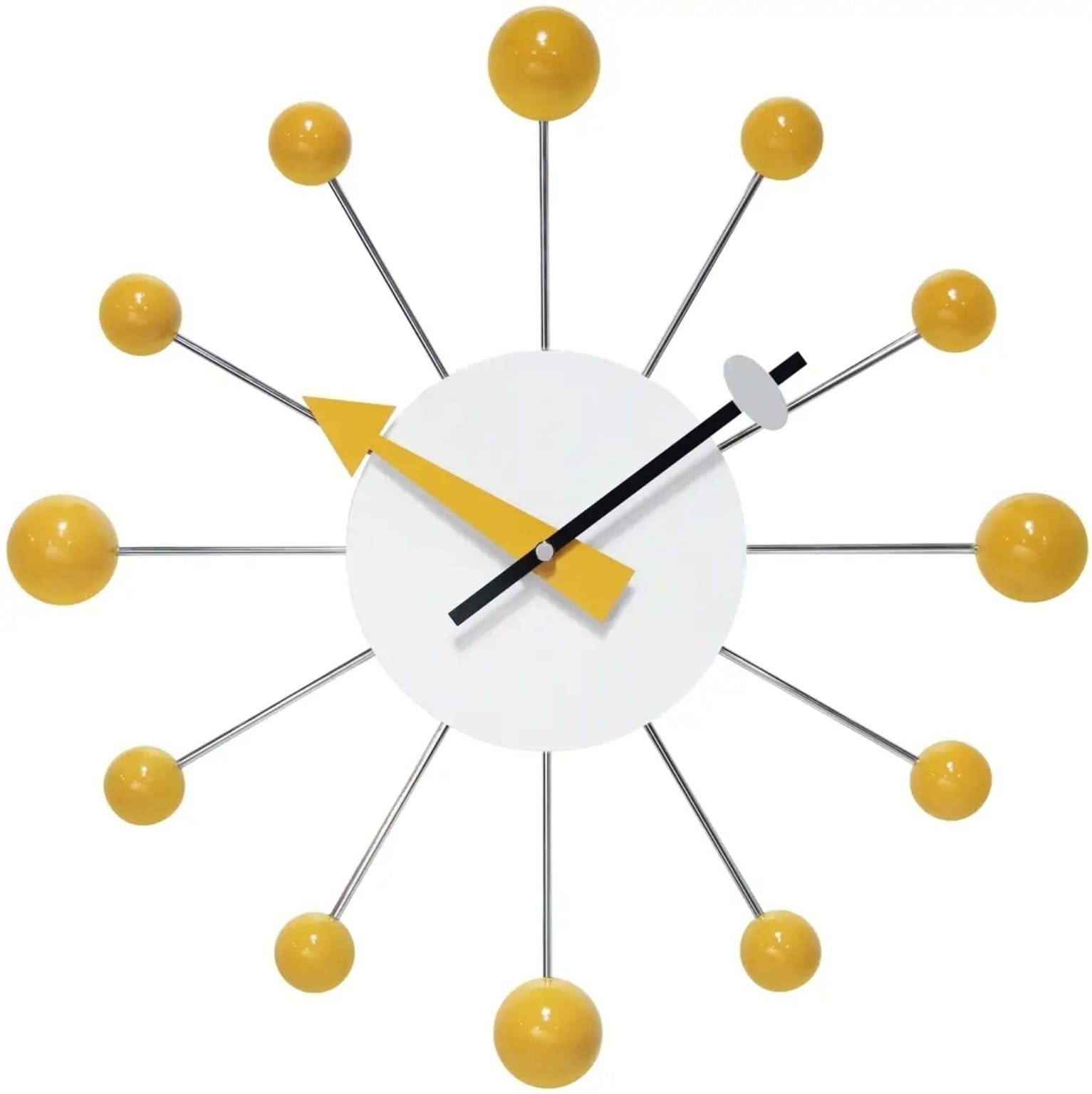 Orb Spoke Starburst Wall Clock, Saffron