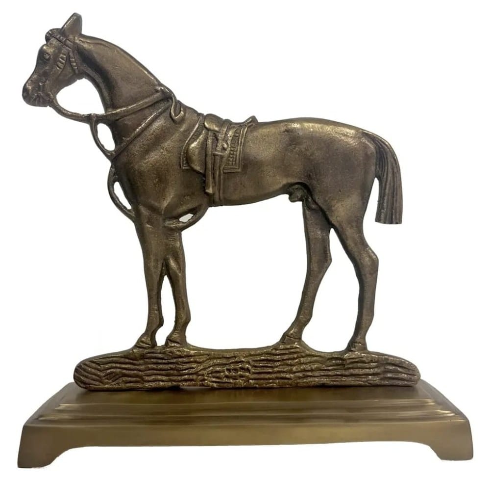 Antiqued Brass Horse Door Stopper