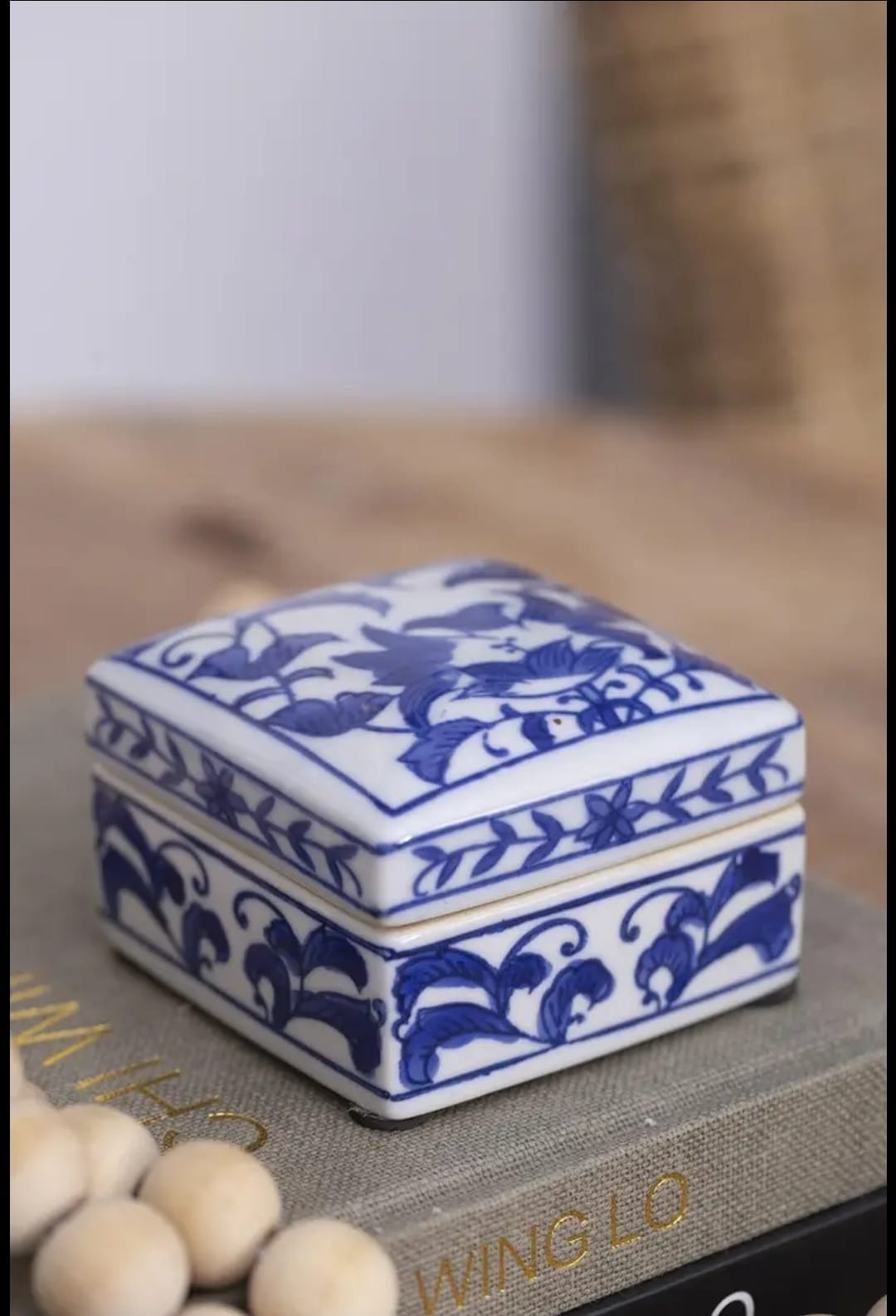 Leith Blue & White Lidded Boxes, Set of 3