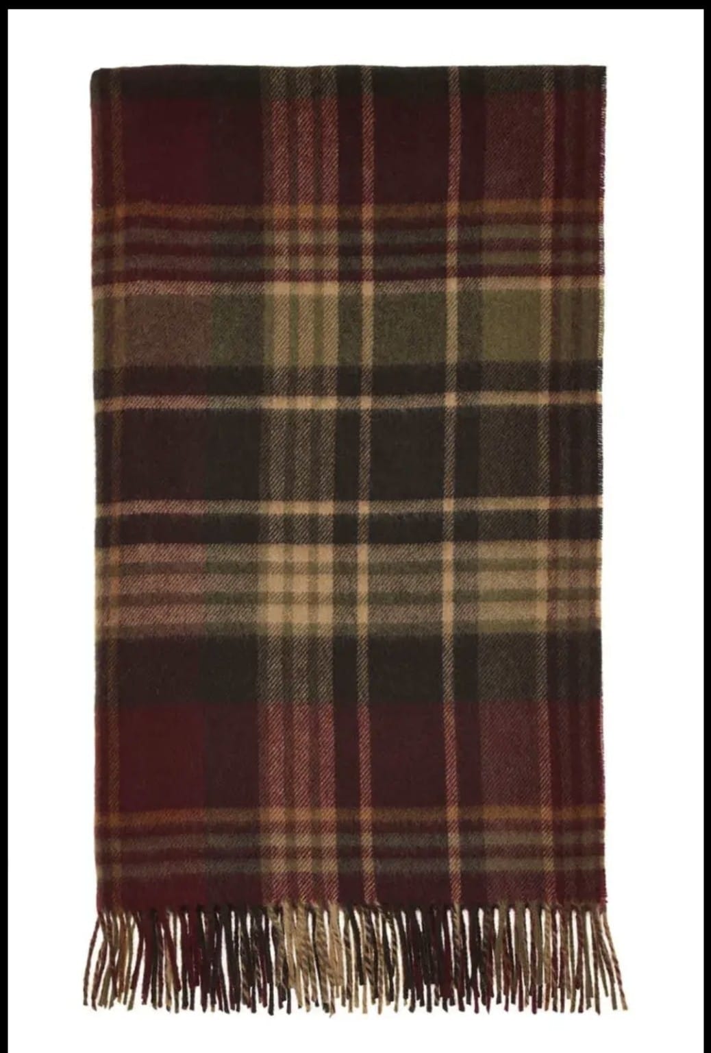 Estate Plaid Merino Throw, Burgundy