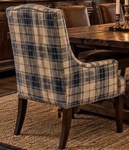 Blue Plaid Host Chairs, Pair