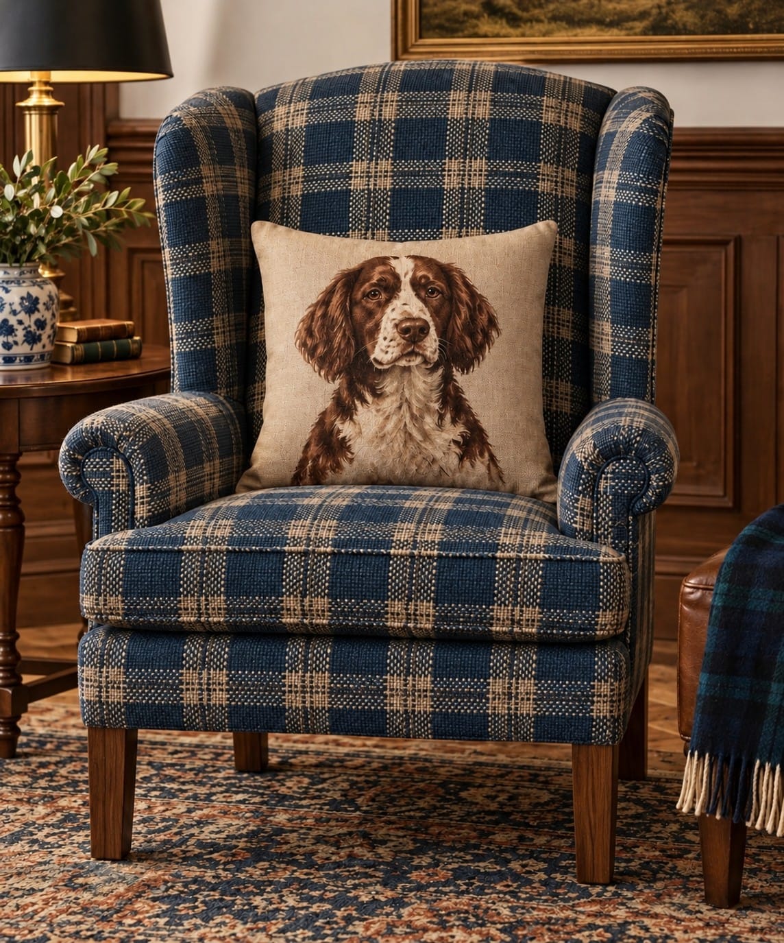 Tartan Wingback Chair