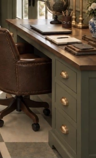 Amish Painted Pedestal Desk, Sage Green