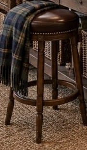 Round Leather Work Stool