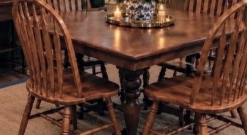Farmhouse Dining Table with Turned Legs