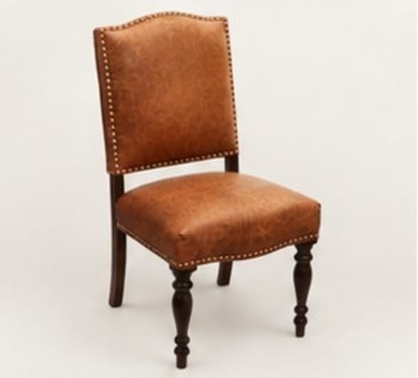 Leather Nailhead Dining Chairs, Set of 6