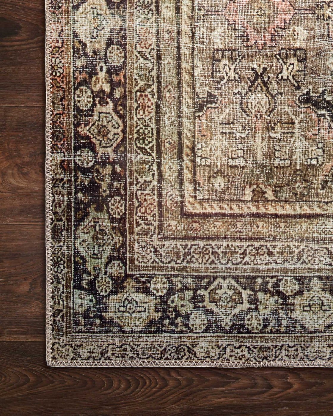 Loloi Layla Rug, Olive & Charcoal — additional view