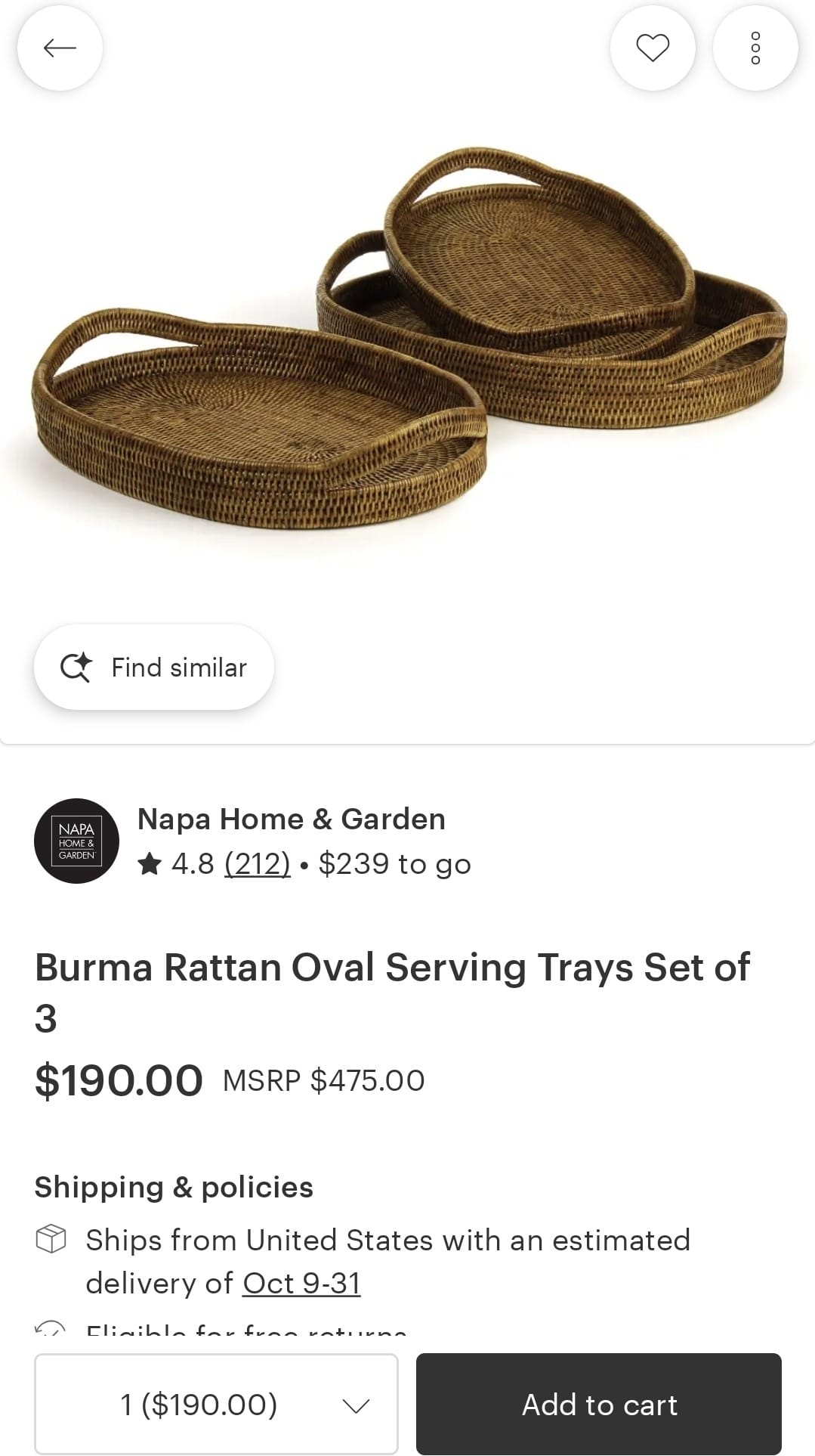 Burma Rattan Oval Trays, Set of Three