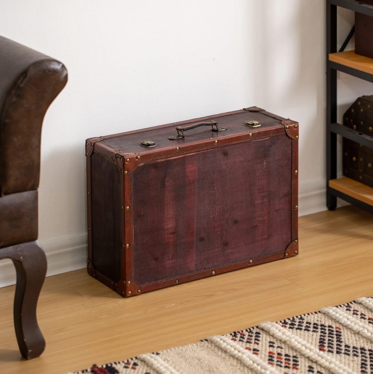 Vintage Wooden Display Trunk — additional view