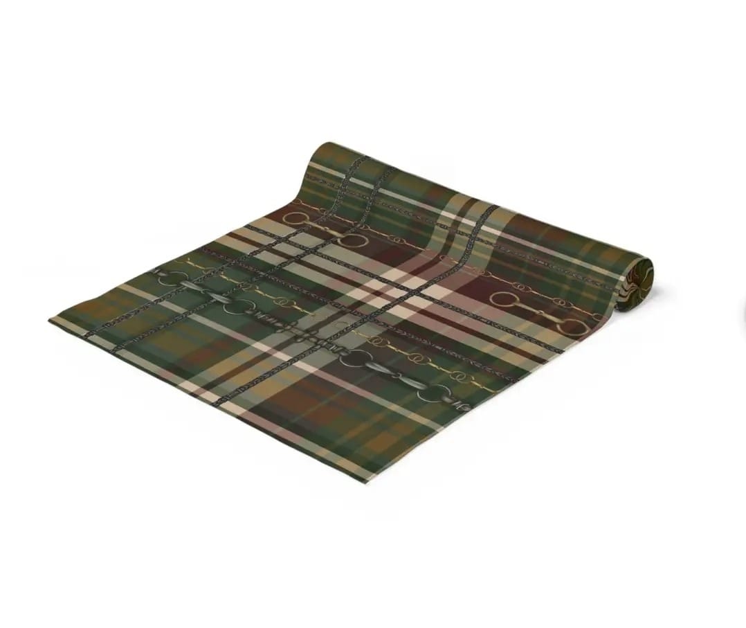 Green Plaid Dressage Table Runner