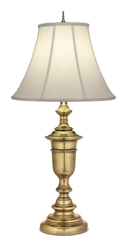 Stiffel Brass Urn Table Lamp, Silk Shantung Shade