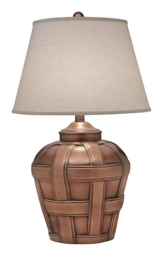 Stiffel Copper Basketweave Table Lamp
