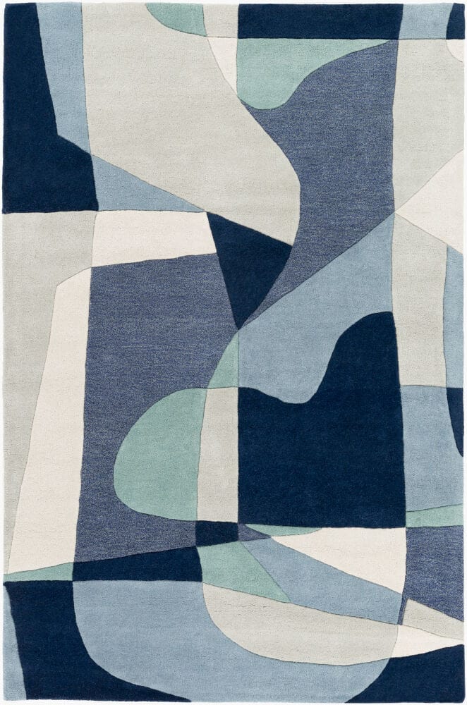 Surya Forum Handmade Rug, Navy & Aqua, 10' × 14'