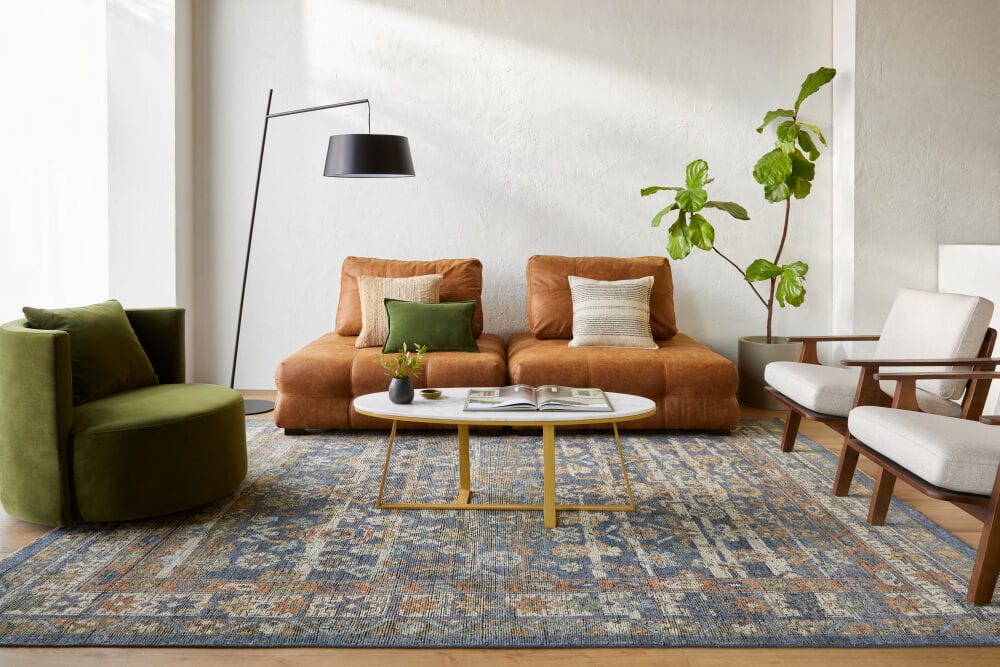 Surya Reign Rug, Navy & Rust, 9' × 12' — additional view