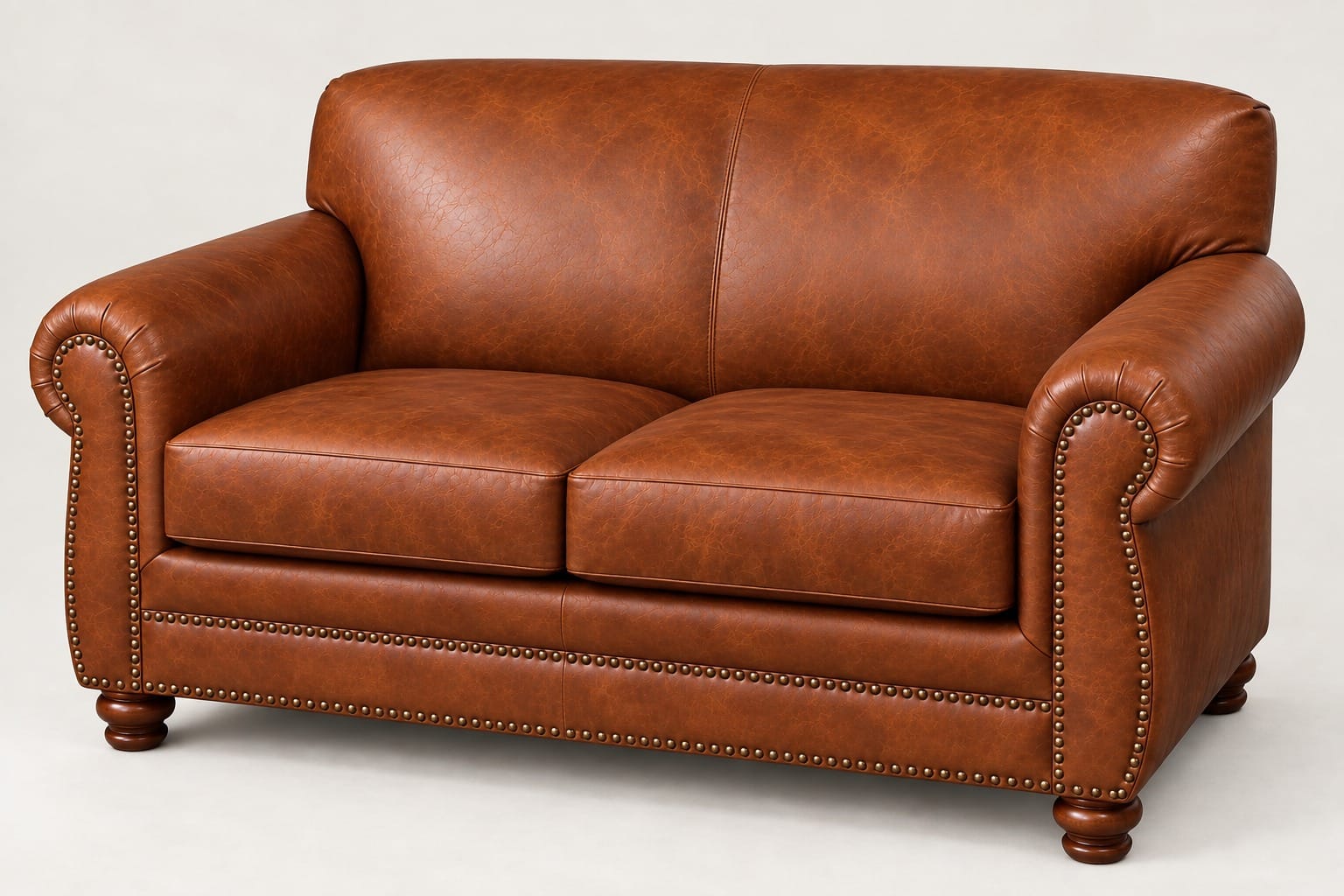 The Willowthorne Loveseat, Cognac Leather