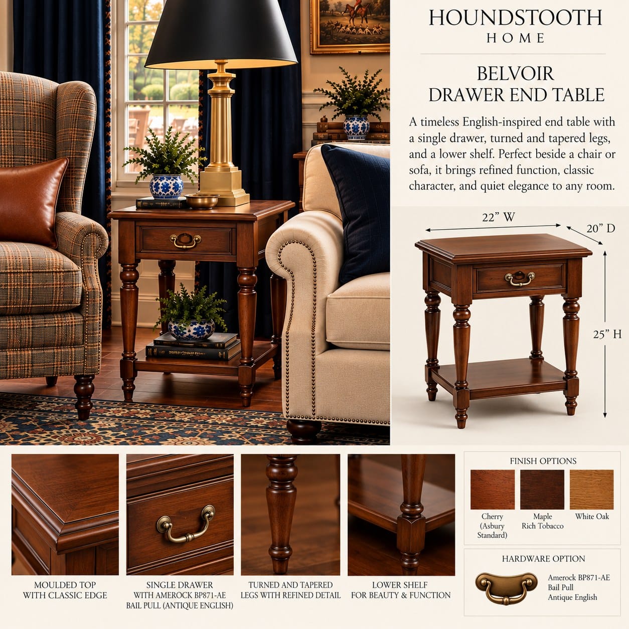 Belvoir Drawer End Table