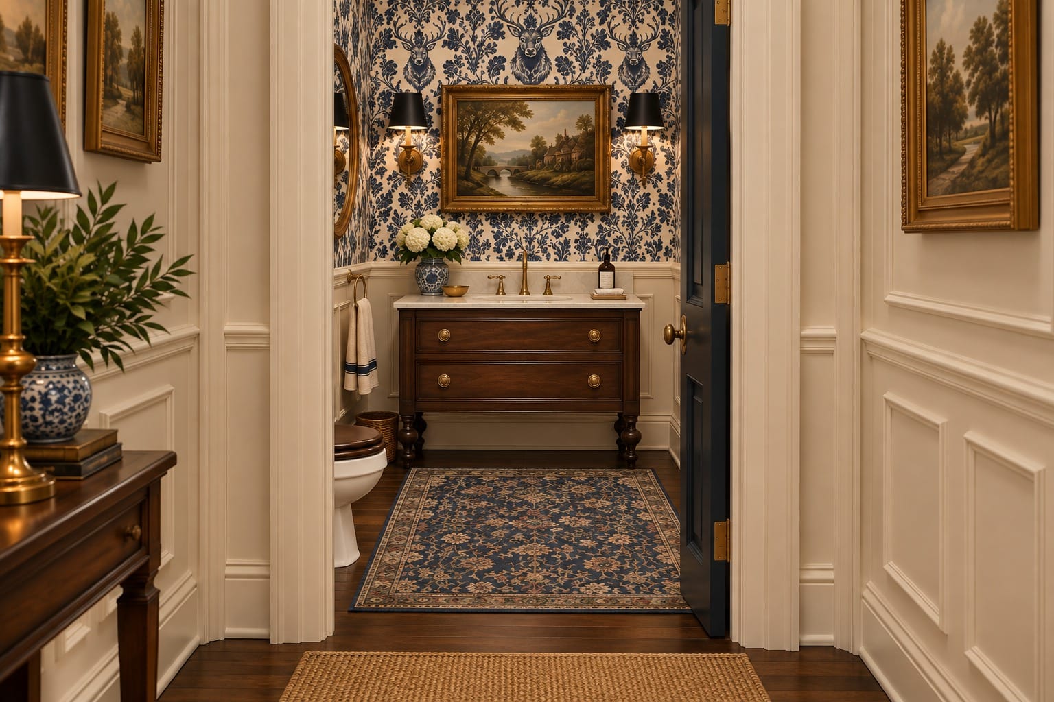 The Powder Room — decorated room scene